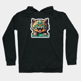 Street cat fighter Rebel sticker kitty design Hoodie